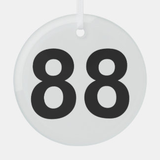 88 - Nummer achtundachtzig Ornament Aus Glas