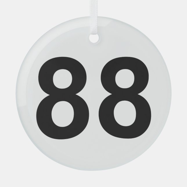 88 - Nummer achtundachtzig Ornament Aus Glas (Vorderseite)