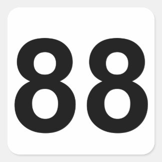 88 - Nummer achtundachtzig Quadratischer Aufkleber
