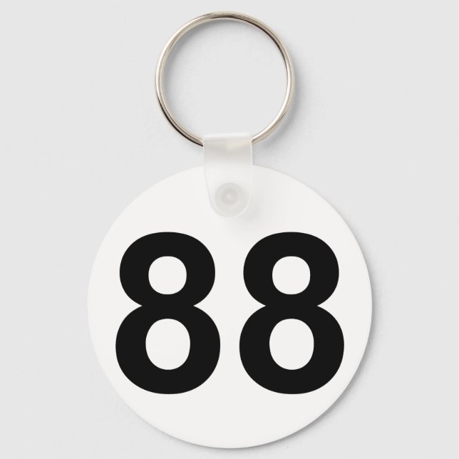 88 - Nummer achtundachtzig Schlüsselanhänger (Vorderseite)
