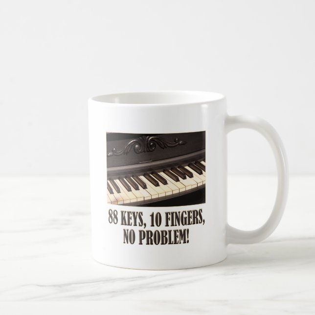 88 Schlüssel, 10 Finger, kein Problem! Kaffeetasse (Rechts)