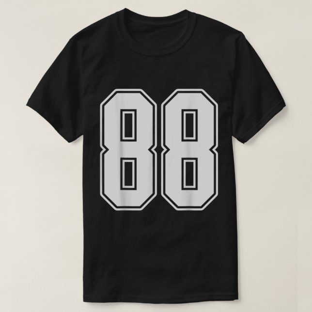 88 White Kontur Number 88 Sports Fan Jersey Style T-Shirt (Design vorne)