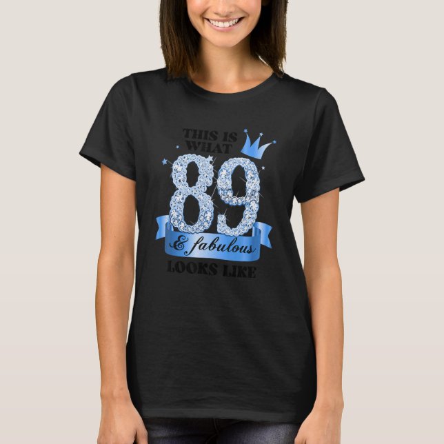 89 & Fabulous I Blue White Party Gruppe Candid Fot T-Shirt (Vorderseite)