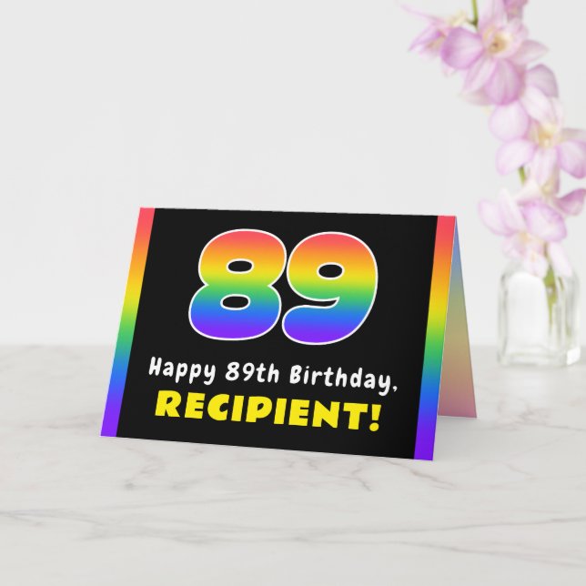 89. Geburtstag: Farbiger Regenbogen # 89, Individu Karte (Orchidee)