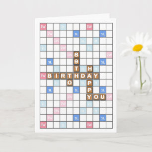 89. Geburtstag, Word Game Board Karte