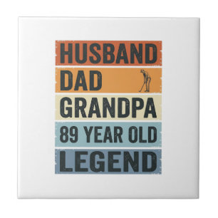89-jähriger Ehemann Vater Opa Legende T-Shirt_1 Fliese