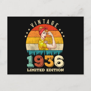 89-jähriger Tag 1936 Vintag 89. Geburtstagsfrauen Postkarte