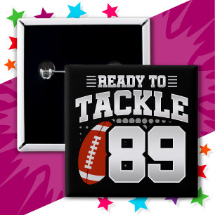 89-jähriges Tackle Football Party 89. Geburtstag Button