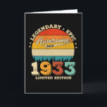 89 Year Old Awesome Since 1933 89th Birthday Gift Karte<br><div class="desc">Birthday Design For anyone who who's horoscope say conflit & Stubborn But totally worth.Wear it with pride at work,  school gym perfekt to pair with shorts,  leggings or jeans for a casual yet trendy Look</div>