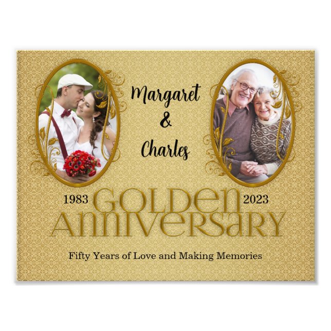 8-1/2x11 50. Antivsersary Scrapbook Collage Fotodruck (Vorne)