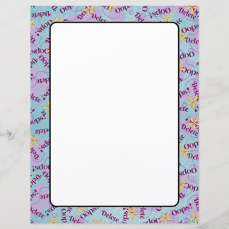 8,5" x 11" Blätter von Papier stationären OOPS! Lö