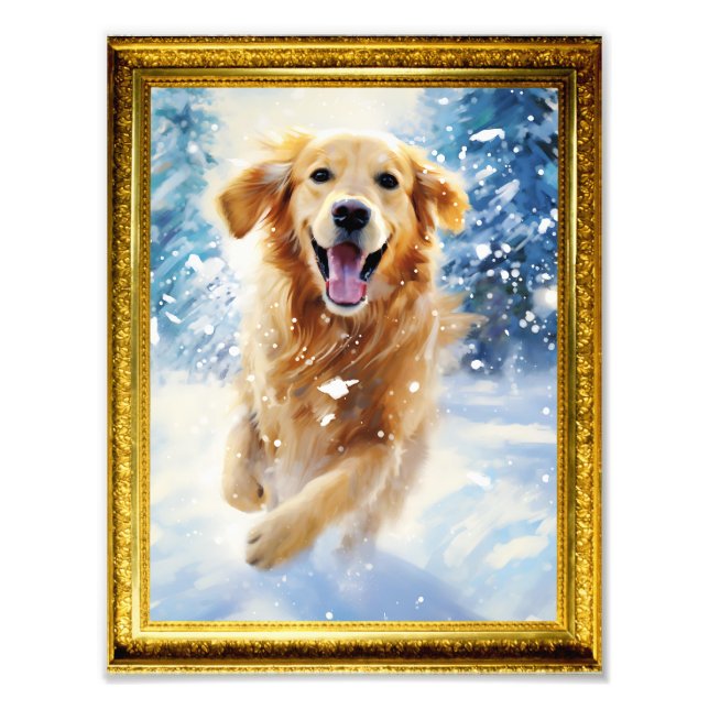 8,5 x 11 Foto Wall Art Golden Retriever Dog (Vorne)