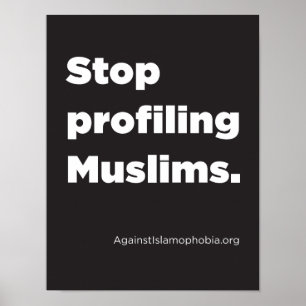 8,5" x 11", Halt, der das Moslem-Plakat profiliert Poster