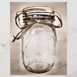 8,5 x 11 Rustic Country Mason Jar Papier blanc