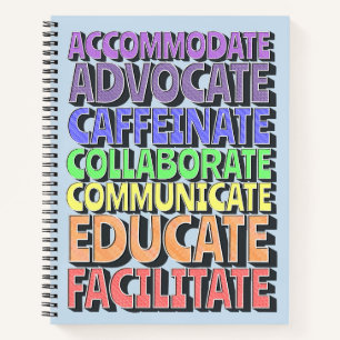 8.5 x 11 Spiral Notebook - Ein Teacher's Day in Bl Notizbuch