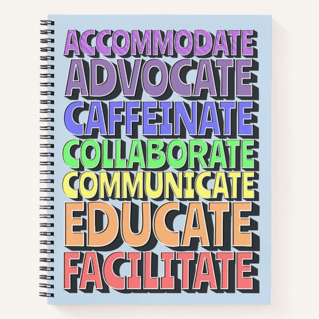 8.5 x 11 Spiral Notebook - Ein Teacher's Day in Bl Notizbuch (Vorderseite)