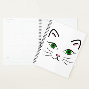 8,5" x 11" Wochen-/Monatsplaner - Kitty Face Planer