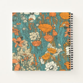 8,5" x 8,5" Hardcover-Notebook: Blühende Blume Notizbuch