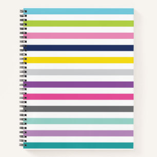 8.5x11 Spiral-Notebook-Bright und fröhliche Strei Notizbuch