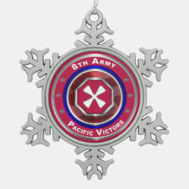 8. Armee individueller Keepake Schneeflocken Zinn-Ornament