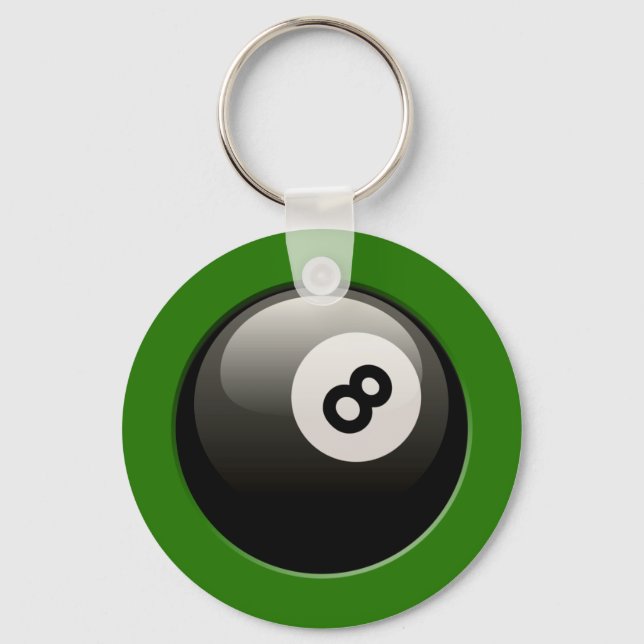 8 BALL AUF GRÜNEN HINTERGRUND SCHLÜSSELANHÄNGER (Vorderseite)