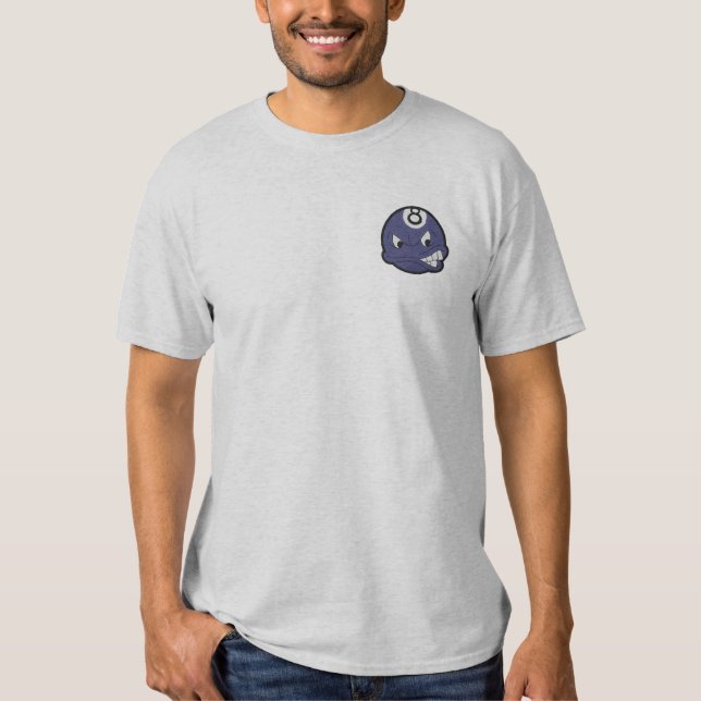 8-Ball Besticktes T-Shirt (Vorderseite)