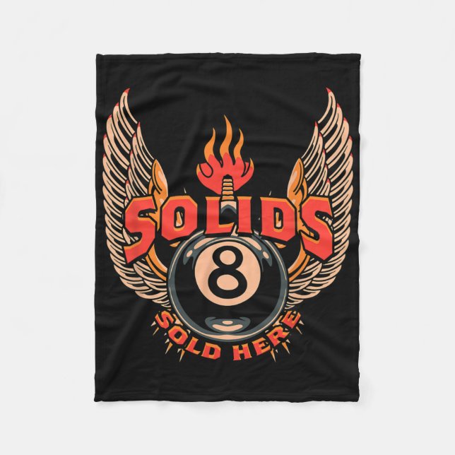 8-Ball Billard Solids verkauft hier Fleecedecke (Vorderseite)