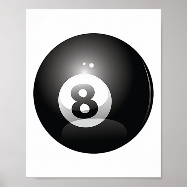 8 Ball Billiard Pool Player Aight Ball Lucky 8 Poster (Vorne)