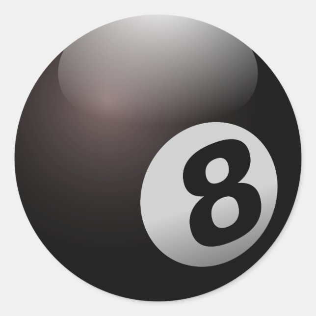 8 Ball Billiard Pool Runder Aufkleber (Vorderseite)