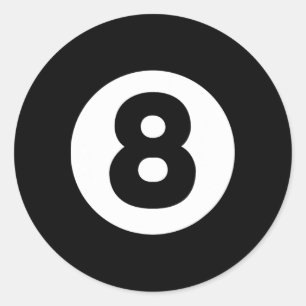 8 Ball Billiards Lazy Halloween Kostüm Funny Magi Runder Aufkleber
