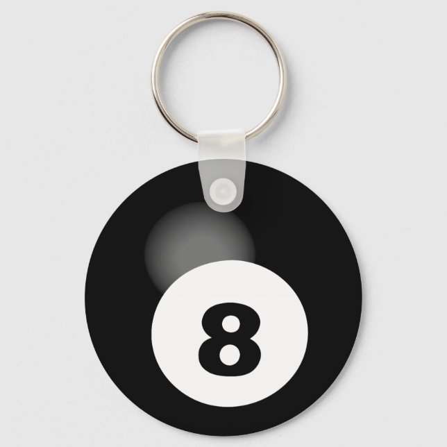 8 Ball Button-Schlüsselanhänger Schlüsselanhänger (Vorderseite)