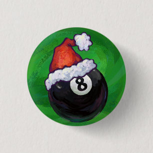8 Ball Christmas Green Button