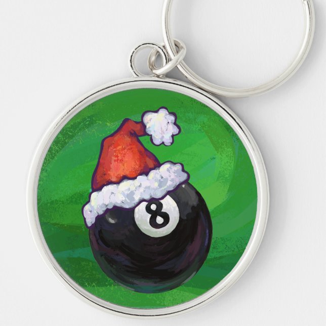 8 Ball Christmas Green Schlüsselanhänger (Vorne)