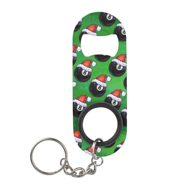8 Ball Christmas Green Schlüsselbund Flaschenöffner (Vorderseite)
