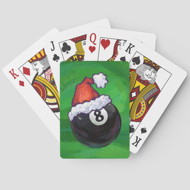 8 Ball Christmas Green Spielkarten (Rückseite)