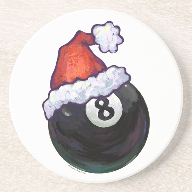8 Ball Christmas Green Untersetzer (Vorne)