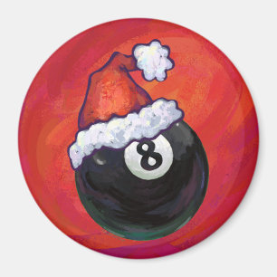 8 Ball Christmas Red Hat Magnet