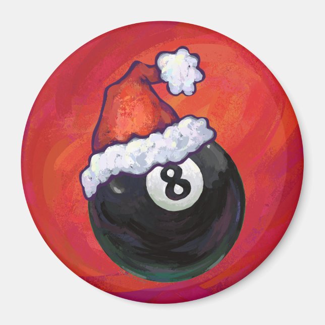 8 Ball Christmas Red Hat Magnet (Vorne)