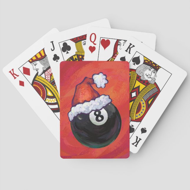 8 Ball Christmas Red Hat Spielkarten (Rückseite)
