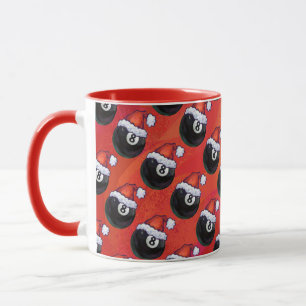 8 Ball Christmas Red Hat Tasse