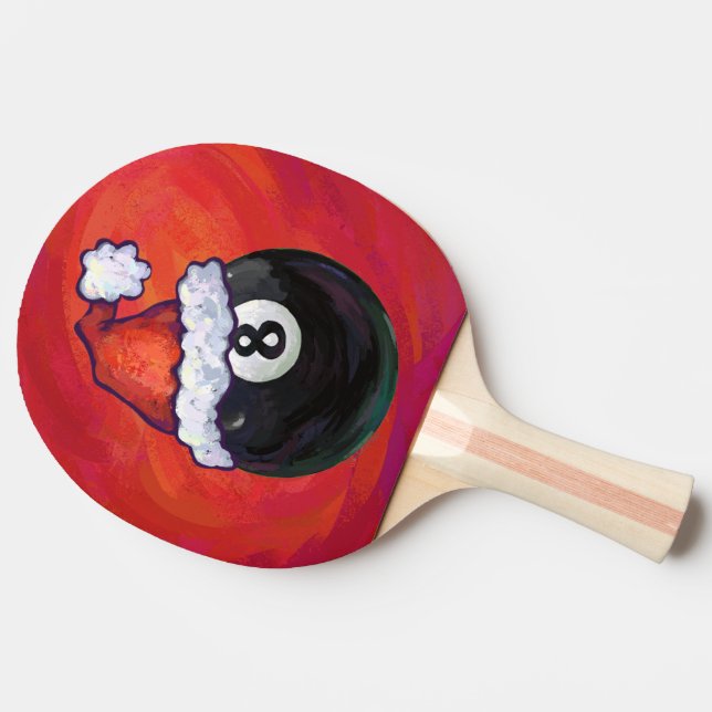 8 Ball Christmas Red Hat Tischtennis Schläger (Seitenansicht)