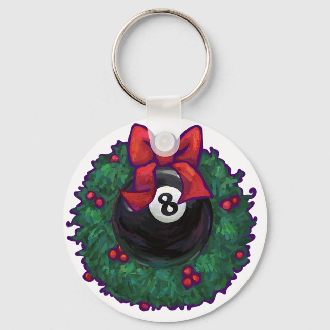 8 Ball Christmas Schlüsselanhänger (Vorderseite)
