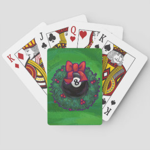 8 Ball Christmas Wreath Green Spielkarten