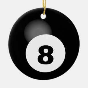 8 Ball, doppelseitige Ornament-Runde Keramik Ornament