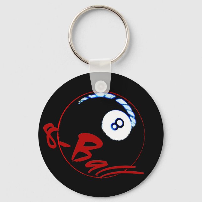8-Ball-Geschenke und Grüße Schlüsselanhänger (Vorderseite)