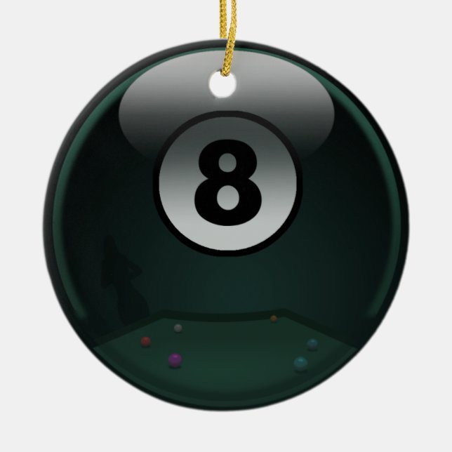 8-Ball Keramikornament (Vorne)