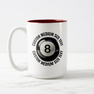 8 Ball & Mittelgroßer Text MAROON 15oz Custom Zweifarbige Tasse