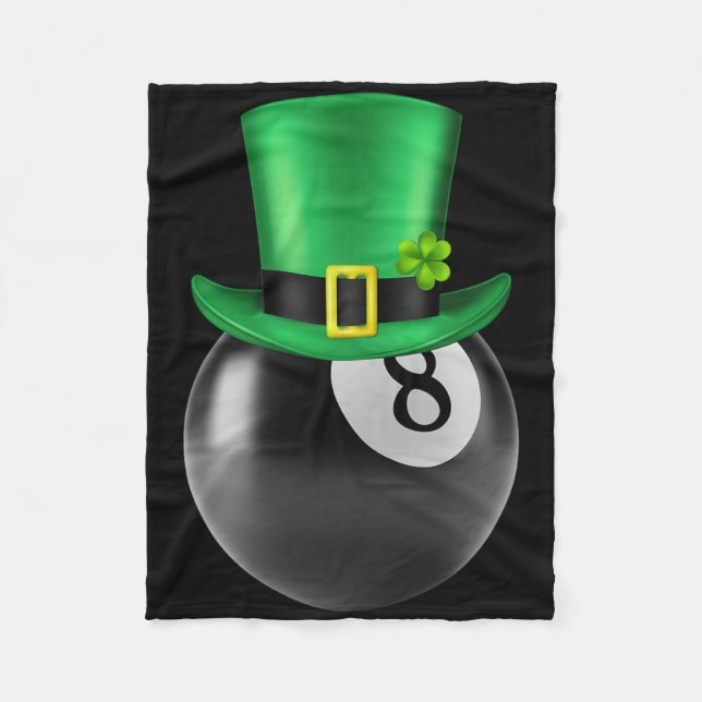 8 Ball Pool Billard Lover St Paddys Day Leprecha Fleecedecke (Vorderseite)