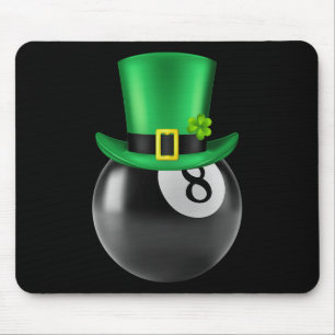 8 Ball Pool Billard Lover St Paddys Day Leprecha Mousepad