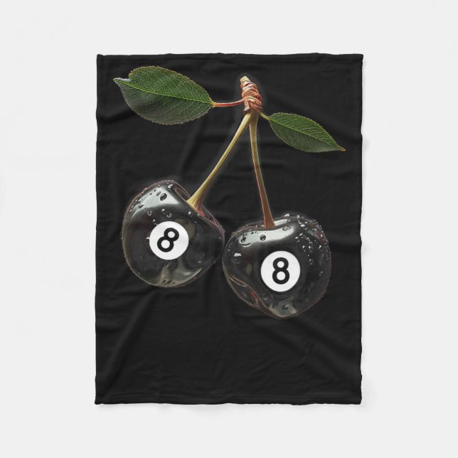 8 Ball Pool Billard Player Cherries Fleecedecke (Vorderseite)